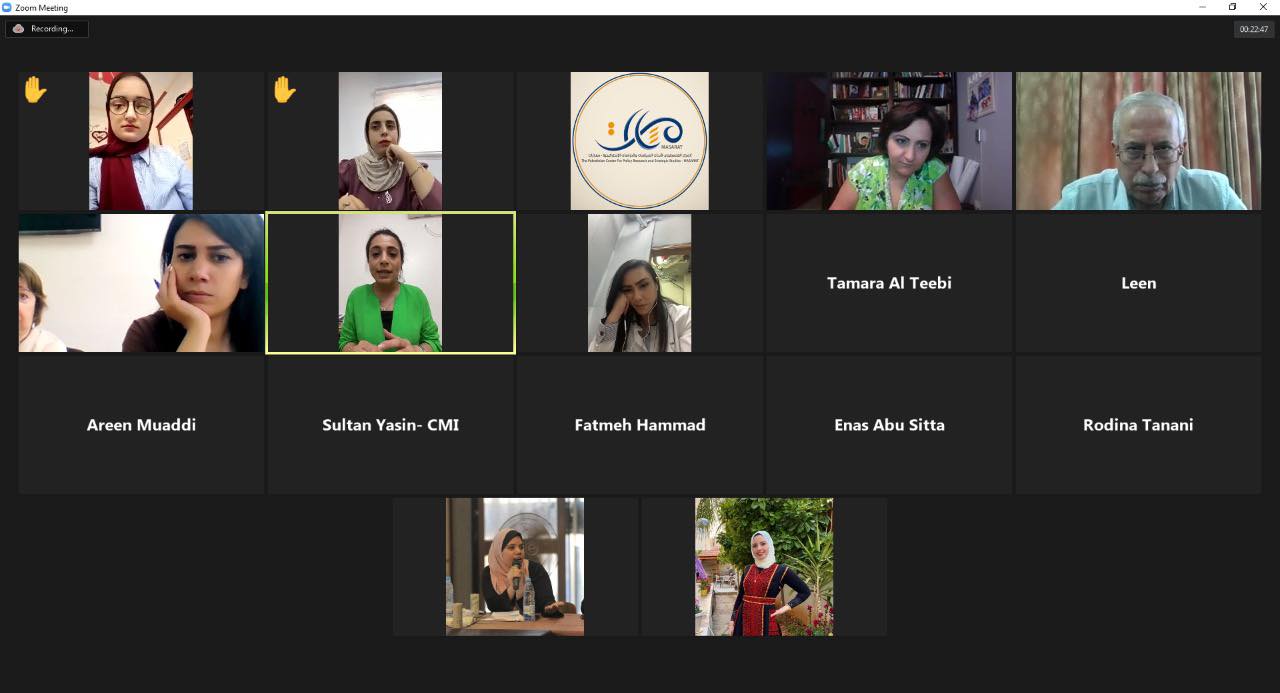 ناشطات شابات يناقشن تطوير برامج التمكين السياسي للمرأة الفلسطينية
